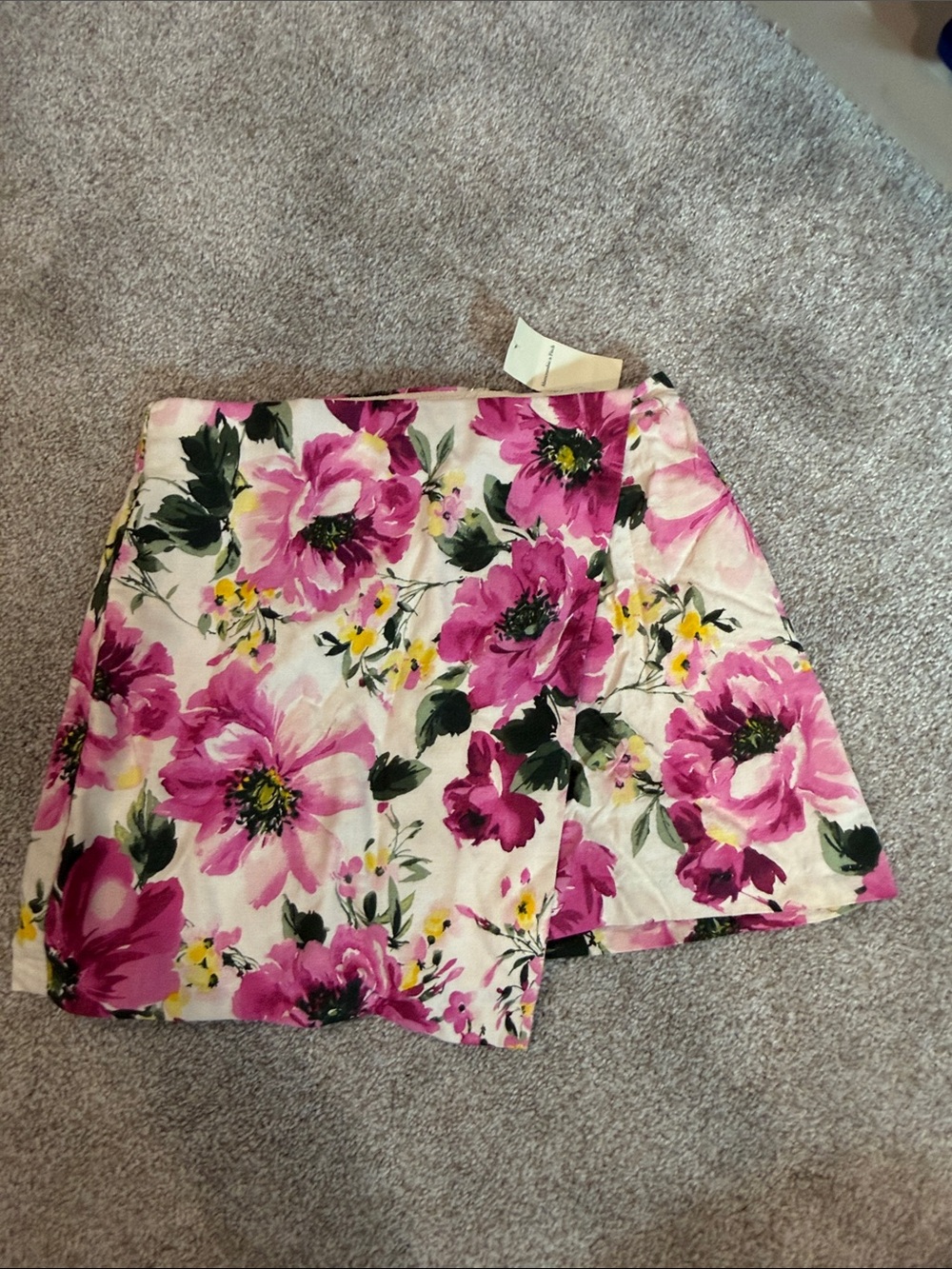 Abercrombie & Fitch Pink Floral Wrap Skort